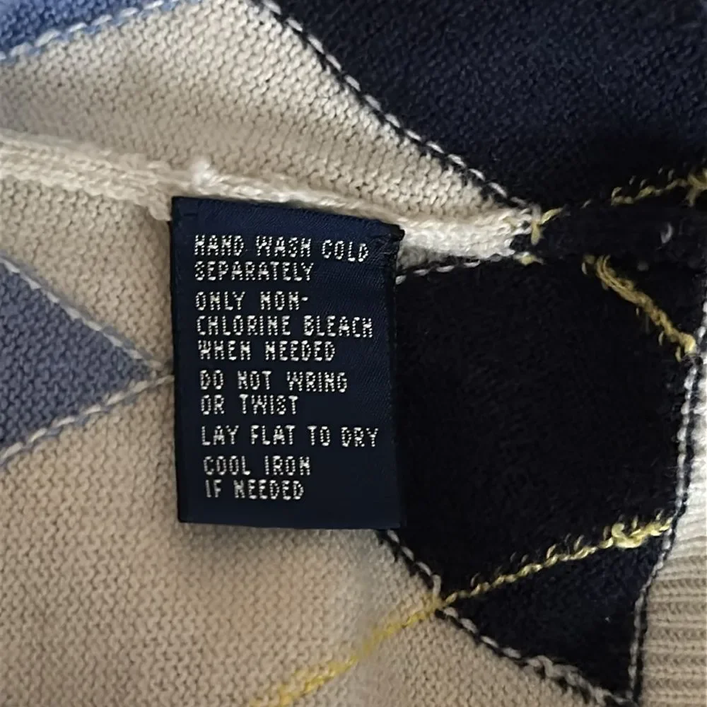 Polo Golf Ralph Lauren Argyle Sweater Vest Men's XL Blue/White Diamond Knit